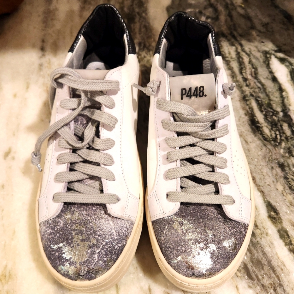 P448 Thea Silver Black Sneakers 36